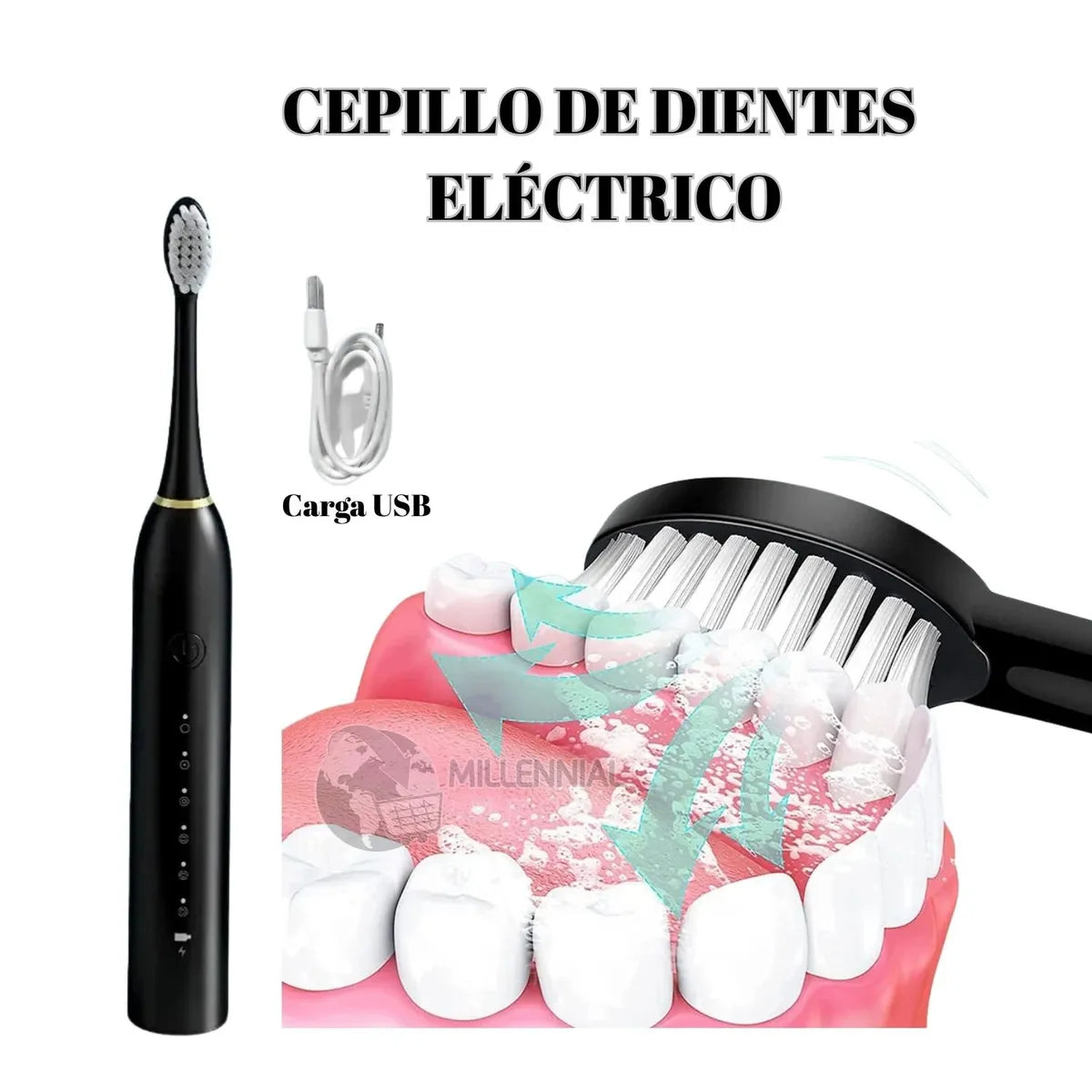Cepillo Dental Eléctrico Inteligente – Tecnología Sónica de Limpieza Profunda