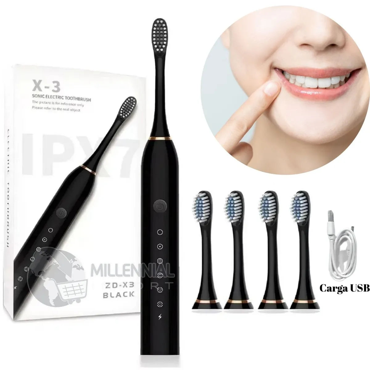 Cepillo Dental Eléctrico Inteligente – Tecnología Sónica de Limpieza Profunda