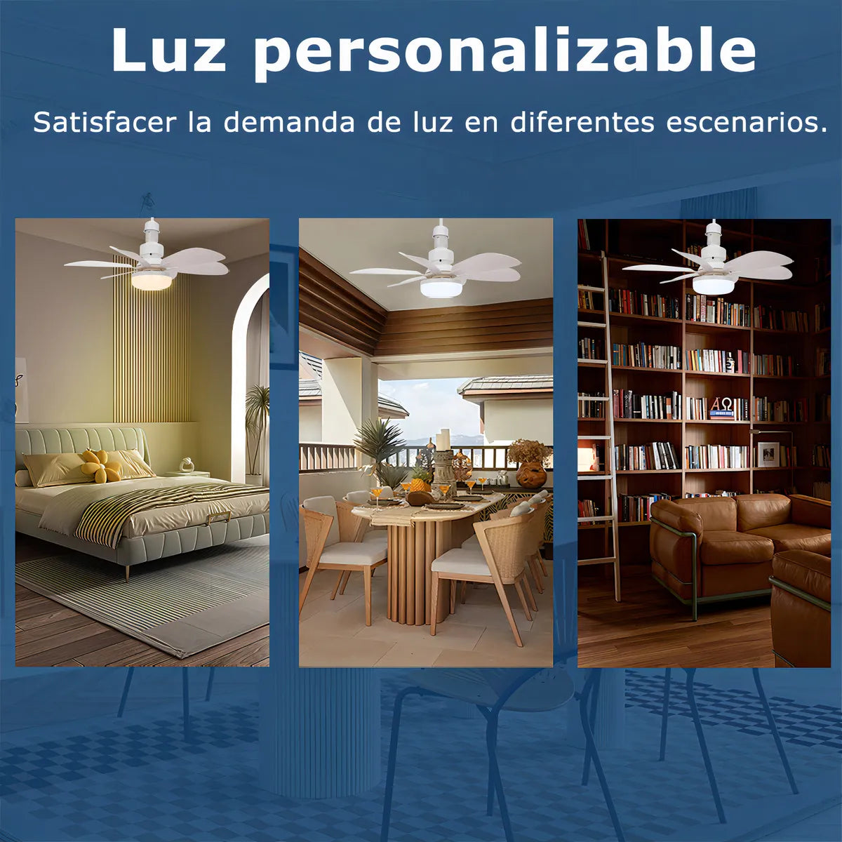 FOCO VENTILADOR 6 ASPAS LED 3 VELOCIDADES 40W 52 CM