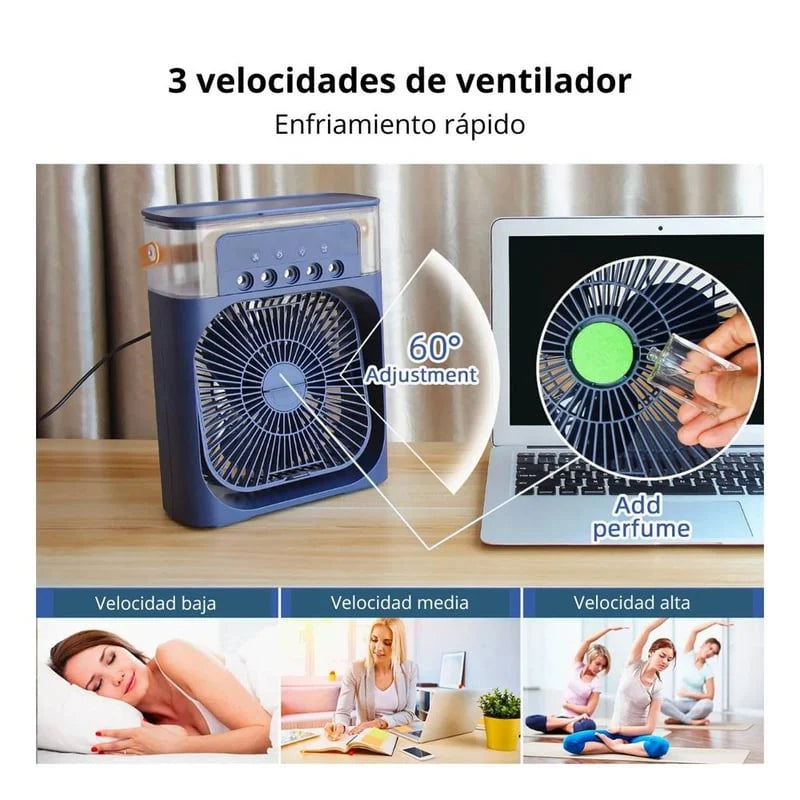 MINI AIRE ACONDICIONADO PORTATIL HUMIFICADOR Y PURIFICADOR